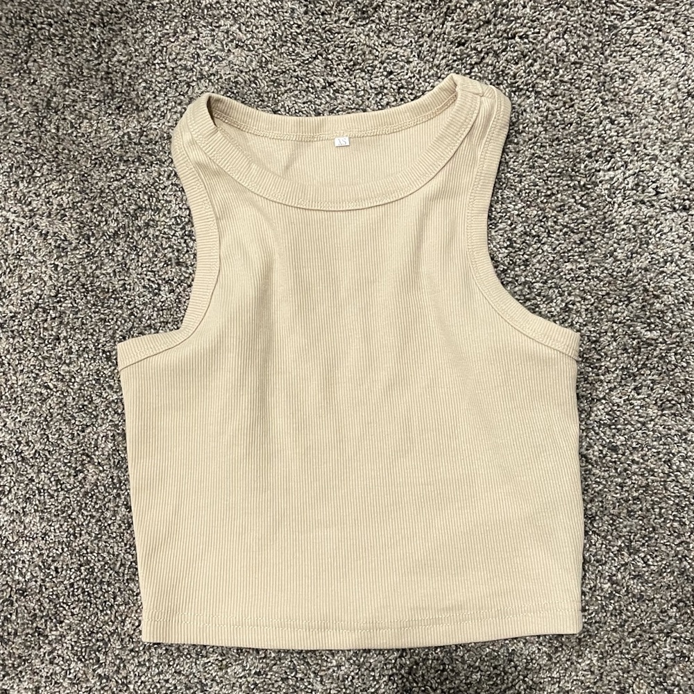 High neck cropped tank top